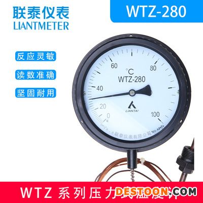 联泰LIANTAI 压力式温度计WTZ-280工业锅炉温度表指针温度计